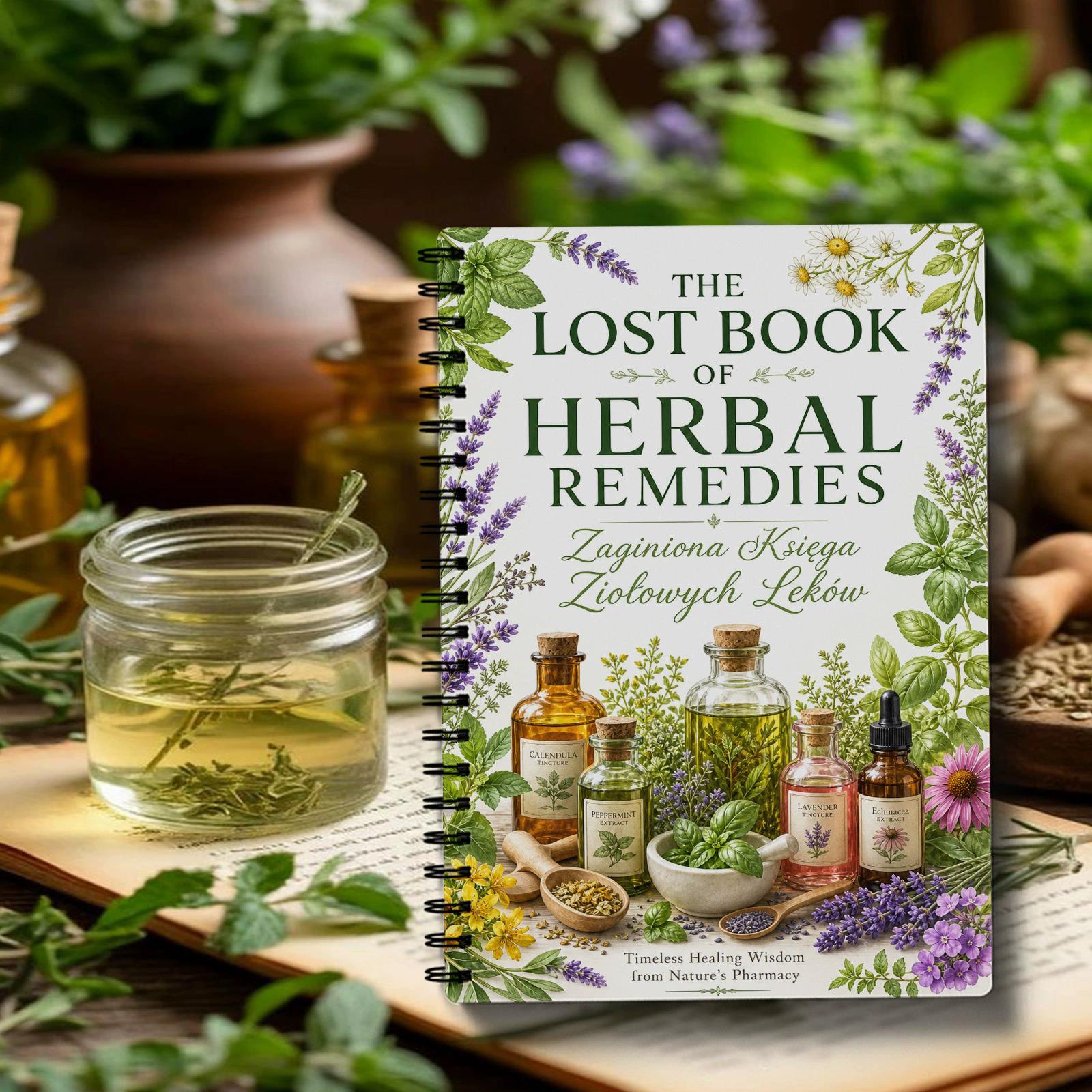 Natural Herbal Wellness - Herbal Remedies Spiral Notebook Polish Edition