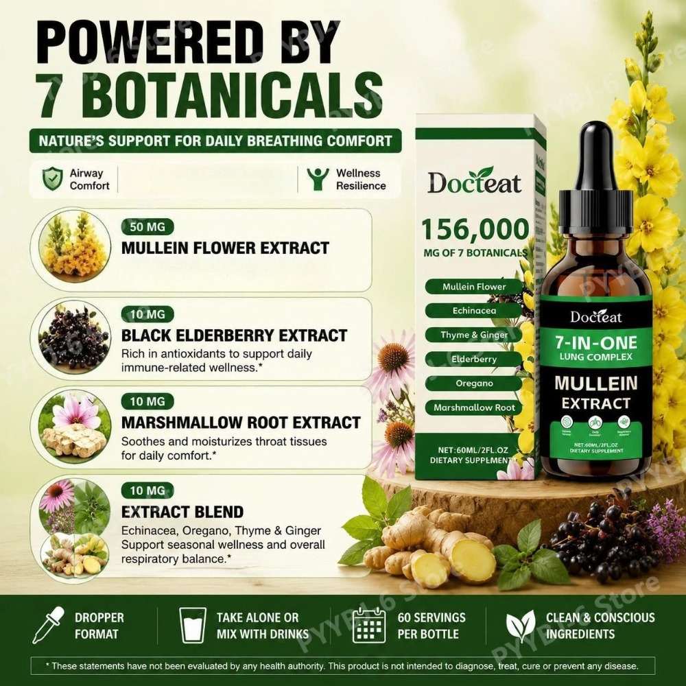 Docteat 7-in-1 Mullein Extract - đánh giá và giá Herbal Wellness In